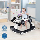 HONEY JOY 4-in-1 Baby Walker, Activity Push Walker w/3 Adjustable Heights, Smooth Wheels w/Adjustable Speed, Padded Seat, Music & Light, Foldable Car Walker for Baby Boys Girls Age 6 Months+ (White) by TinyTreasures Baby Boutique