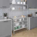AmGood Stainless Steel Double-Tier Shelf | Work Table Overshelf | NSF Certified | Fits Over Tables | Many (48 in. Long x 18 in. Deep) by CozyNest Decor