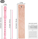 Recorder Instrument for Beginner Kids Adults,8-Hole Soprano Descant Recorder Music Flute with with Cleaning Rod & Leather Case For School Student Home Entertainment(2-Carved Pink) by TinyTreasures Baby Boutique