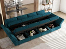 Belffin Modular Sectional Sleeper Sofa Bed Convertible Sectional Couches for Living Room. Peacock Blue Couch by CozyNest Decor