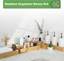 Bamboo Drawer Organizer, 2PCS Stackable Storage Boxes for Utensil Organizer, Wood Tray for kitchen, Bathroom and Bedroom 9" x 6" x 2" by CozyNest Decor
