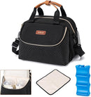 Breastmilk Cooler Bag with Ice Pack Fits 6 Baby Bottles up to 9 Ounce, Wearable Breast Pumps Cooler Bag for Nursing Mom Daycare, Work, Travel- Black by TinyTreasures Baby Boutique