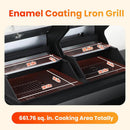 3 Burner Propane Gas BBQ Grill with Side Burner, Porcelain-Enameled Cast Iron Grates, Smoke Control Handle, 37,230 BTU Stainless Steel Grill for Outdoor Camping Barbecue Grilling Backyard Cooking by GreenHaven Gardens