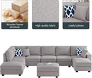 L Lengend Vansen Modular Sectional Sofa U Shaped Couch with Ottoman Modern Reversible Corner Sectional Couch for Living Room (Light Grey, U Shaped Sofa-4) by CozyNest Decor