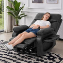 Dual Motor Power Lift Recliner Chair for Adult & Elderly, Infinite Position Lay Flat Lift Chair with Heat & Massage, Cup Holder, Lumbar Pillow, Wireless Charger, USB Ports, Leather (Silver Grey) by CozyNest Decor
