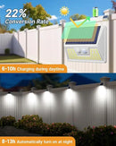 4 Pack Solar Fence Lights Waterproof, Motion Sensor Deck Lights Outdoor, Cold White LED Outside Lights Wireless for Wall Yard Steps Stairs Garden - White by GreenHaven Gardens