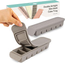 6 Section-1oz, Gray 100% Food Grade Silicone Ice Cube Tray Food Container with Airtight Locking Lid, Fruit Vegetable Purees, Breastmilk Storage for Baby & Toddler Food | BPA Free Korea Made by TinyTreasures Baby Boutique