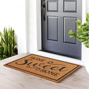 Barnyard Designs Natural Coco Coir Heavy Duty Backing Doormat - Large Cute Non-Slip Front Door Welcome Mat for Outside Entrance or Porch Entry, Brown (24x36, Home Sweet Home) by CozyNest Decor