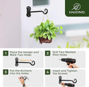 Kingsyard 2 Pack Wall Plant Hanger - Heavy Duty Metal Hanging Bracket Hooks for Hanging Plant Bird Feeders Lanterns Wind Chimes Indoor/Outdoor. Black by GreenHaven Gardens