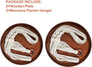 Macrame Plant Hanger - 2 Set Indoor Hanging Planter Shelf - Hanging Planter Rack Decorative Flower Pot Holder - Handmade Cotton Plant Hangers with Wood Tray Boho Home Decor by GreenHaven Gardens