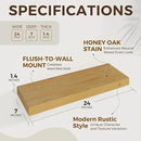 24 inch Floating Shelves Long Floating Shelves for Wall Large Wall Mounted Shelves with Invisible Brackets, Oak Shelves for Bathroom, Living Room, Kitchen, Office, 24x6.7 inch deep Set of 2 by CozyNest Decor