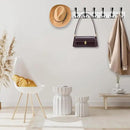 32.2'' Large Coat Rack Wall Mount Coat Hooks with 8 Metal Black Triple-Hooks Old White Pine Real Wood Plank Hat Rack for Wall Hooks by CozyNest Decor