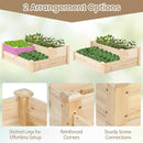 HAPPYGRILL 3-Tier Raised Garden Bed, Wood Elevated Planter Box w/Open-Ended Base, 3 Planting Depths& 2 Arrangement Options for Yard Lawn, Outdoor Planter Raised Beds for Vegetables Herbs Fruits