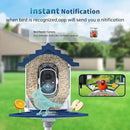Smart Bird Feeder with Camera Solar Powered & AI Bi rd Identification, 2.4Ghz WiFi Bird feeders for Outdoors, 2K Live Video, Nstant Arrival Alerts - Best Gifts for Bi rd Lovers（Indigo Blue） by CozyNest Decor