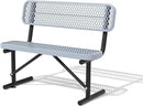 4/6/8 Feet Park Bench for Outside Heavy Duty Metal, Garden Benches Outdoor Bench with Backrest & Portable Frame, for Shopping Malls Stores Parks Patios Decks, Grey by GreenHaven Gardens