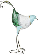 Alpine Corporation MCC702 Head-Down Metal Bird Outdoor Statue, Animal Décor for Patio, Lawn & Garden, 24" H, Blue and White by CozyNest Decor