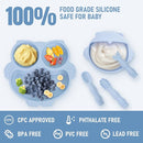 Baby Weaning Set, Silicone Baby Feeding Set(10 Pcs), Toddler Weaning Set with Adjustable Bib, Suction Bowl, Plate, Fork, Spoon, Water & Snack Cup Kit, Baby Led Weaning Kit for Babies and Kids by TinyTreasures Baby Boutique