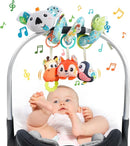 Jollybaby Crib Stroller Car Seat Toys for Baby 0-3-6-9-12 Months, Tummy Time Hanging Sensory Toys for Newborn with Music Box and Teether, Spiral Carseat Toy for Infant Boys Girls Gifts (Grey) by TinyTreasures Baby Boutique