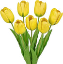 Artificial Tulips Flowers – 24" Long Stem Faux Tulips, 7PCS Real Touch Fake Yellow Tulip for Vase, Farmhouse, Kitchen, Spring & Wedding Home Decor by CozyNest Decor