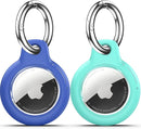 Upgrade Waterproof 2 Pack Airtags Holder with Apple Airtags Keychain, Hard PC Air Tag Case, Anti-Scratch & Shock Air tag Holder, Men's Women's Keyrings & Keychains-Blue+Mint Green by TinyTreasures Baby Boutique