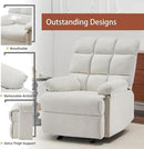 Rocker Recliner Chair, Overstuffed Manual Rocking Recliner for Adults, Upholstered Comfy Soft Fabric Living Room Reclining Sofa Chair (Beige Fabric) by CozyNest Decor