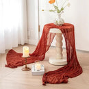 Sioloc Terracotta Table Cloth Cheesecloth Table Runner 10ft Rustic for Tea Wedding Party Baby Bridal Centerpiece Fall Decor for Home Halloween Thanksgiving by CozyNest Decor