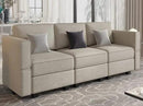 Belffin Modular Sofa Couch with Storage Seats Velvet 3 Seater Sofa for Living Room Grey by CozyNest Decor