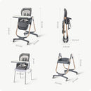 6 in 1 Convertible High Chairs for Babies and Toddlers,Portable High Chair with Dishwasher Tray and 4 Wheel,Booster Seat for Dining Table,Foldable Toddle and Baby Feeding Highchair (Gold-Grey) by TinyTreasures Baby Boutique