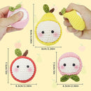 WaldyWop Crochet Kit for Beginners: 3PCS Fruit Squishies Knitting Kits, DIY Craft Kits for Adults w/Video Tutorials & Soft Yarn, Hook - Hobbies Starter Kit for Kids, Birthday Gifts Set for Girls Women by TinyTreasures Baby Boutique