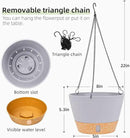 QCQHDU 2 Pack Hanging Planters for Indoor Outdoor Plants, 8 Inch Hanging Baskets Flower Pots with Reservoir Tray & Visible Water-Level by CozyNest Decor
