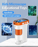 Microscope for Kids 1000x Magnification, 2.4-inch ScreenPocket Microscope with Photo and Video Recording (with Slide Kit) Portable Educational Gift by TinyTreasures Baby Boutique