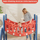 KORIMEFA 10 in 1 Toddler Slide Set, Kids Slide for Toddlers, Outdoor Indoor Playground for Toddlers 1-3, Toddler PlaySet with Basketball Hoop and Ball Golf Set, Climbing Arch(Red & Blue) by TinyTreasures Baby Boutique