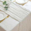 Sioloc Ivory White Cream Cheesecloth Table Runner Fall Autumn Decor for Home 10ft Table Cloth for Tea Wedding Birthday Party Baby Bridal Shower Halloween Thanksgiving by CozyNest Decor
