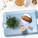 Spsyrine Light Blue Decorative Tray, Elegant Plastic Serving Tray with Handles, Coffee Table Tray for Ottoman, Living Room, Home Decor by CozyNest Decor