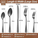 40 Pcs Black Silverware Set for 8 with Hammered Design, Food Grade Stainless Steel Flatware Set, Eating Utensils Sets Include Fork/Knife/Spoon, Cutlery Set, Dishwasher Safe by CozyNest Decor