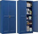 71" Metal Pantry Cabinet, Tall Kitchen Pantry Storage Cabinet with 4 Adjustable Shelves and Gold Handles, Blue Cupboard for Kitchen, Dining Room, Living Room by CozyNest Decor