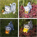 Solar Garden Statues Outdoor Cat Lights, Unique Housewarming Garden Gifts for Women Mom Wife Grandma and Sisters，Cute Cat Sculpture Decoration for Patio, Terrace, Balcony, Lawn by GreenHaven Gardens