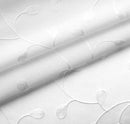 MIUCO Floral Embroidery Semi Sheer Curtains Faux Linen Grommet Window Curtains for Bedroom Living Room 63 Inch Length 2 Panels, Pure White by CozyNest Decor