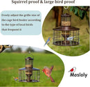 Upgraded Squirrel Proof Bird Feeders, 3Lbs Capacity Caged Bird Feeder, Innovative DIY Starling-Proof, Flexible Adjustment of Grille Size, Caged Seed Tube Feeders Outside Hanging(Copper) by CozyNest Decor