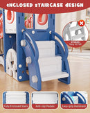 YUFU Toddler Slide Set, 11 in 1 Kids Slide for Toddlers 1-3, Toddler Playset with Climbing Bridge, Golf Set, Basketball Hoop, Indoor Outdoor Playground (Blue Red) by TinyTreasures Baby Boutique