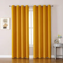 ChrisDowa Grommet Room Darkening Curtains for Bedroom and Living Room - 2 Panels Set Thermal Insulated Blackout Curtains (Mustard Yellow, 52W x 84L) by CozyNest Decor