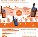 2 Way Radios for Adults Long Range Walkie Talkies for Kids Rechargeable 4 Pack, Camping Hiking Skiing Cruising Gear with Lamp, USB-C, SOS Siren, NOAA Alert, iVOX Hands-Free, One-Touch Pairing by TinyTreasures Baby Boutique