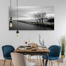 DZL Art S74998 Gray Canvas Prints Modern Minimalist Black and White Lake Trees Landscape Wall Art Painting for Living Room Bedroom Decor Office Wall Decor Home Decoration by CozyNest Decor