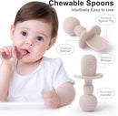 Silicone Feeding Set, 2 Pack Divided Toddler Plates with Suction, 2 Pack Utensils - Spoons & Forks, BPA Free, Baby Led Weaning Supplies by TinyTreasures Baby Boutique