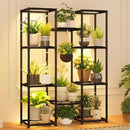 Plant Stand With Grow Lights Plant Stand Indoor Plant Shelf Metal Plant Rack Plant Holder Flower Pot Stand for Multiple Plants for Living Room Patio Balcony Garden Porch Black by GreenHaven Gardens
