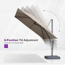 PURPLE LEAF 10' X 13' Patio Umbrella Large Rectangle Outdoor Aluminum Cantilever Umbrella with 3-Year Fade Resistance Recycled Fabric and 360-degree Rotation for Deck Pool Garden, Ash Mocha by GreenHaven Gardens