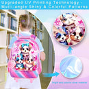 gxtvo Rolling Backpack for Girls, Cute Dog Roller Wheels Kids Bookbag - Wheeled Elementary School Bag - 3PCS Dog by TinyTreasures Baby Boutique