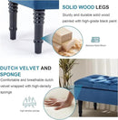 Ottoman with Storage Velvet Storage Bench Holds Up to 500 lbs Ottomans Upholstered Bench with Seating for Bedroom, Living Room, Blue by CozyNest Decor