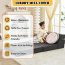 jela Foldable Sofa Bed Large Soft Foam Convertible Sleeper Chair Luxury Miss Fabric Fold Out Chair Bed Floor Couch with Back Support Floor Sofa for Living Room Bedroom (83"x33",Dark Gray) by CozyNest Decor