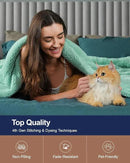 Pawque Super Soft Cozy Throw Blanket King Size for Couch Bed, Fluffy Sherpa Fleece Reversible Thick Warm Fuzzy Blanket for All-Season, 3D Checkered Jacquard Decorative Blankets, Sage Green, 108"x90" by CozyNest Decor